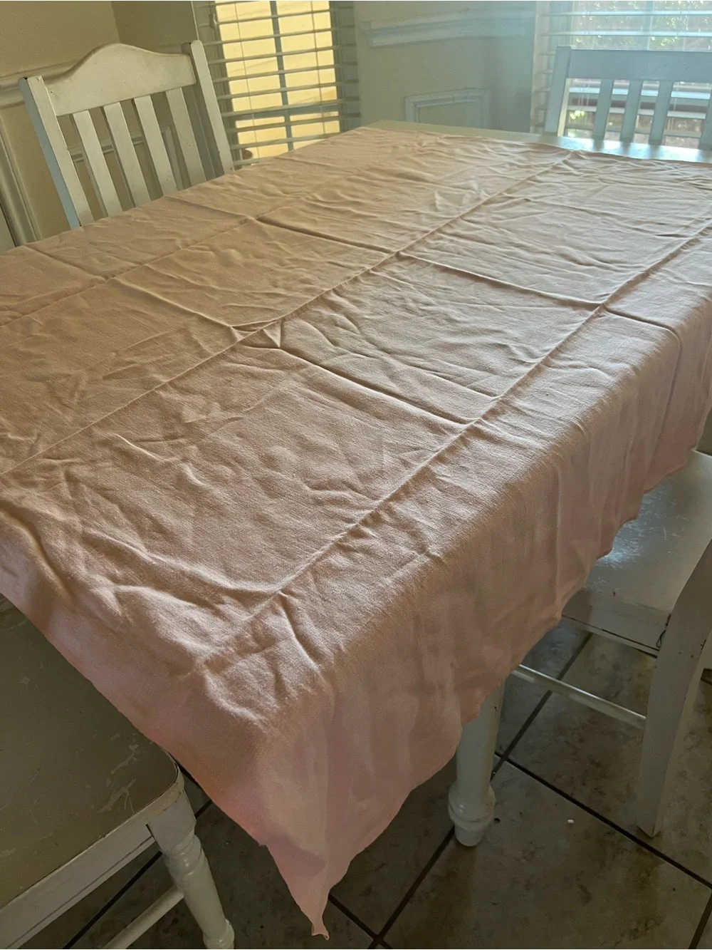 Pink Linen Tablecloth 43